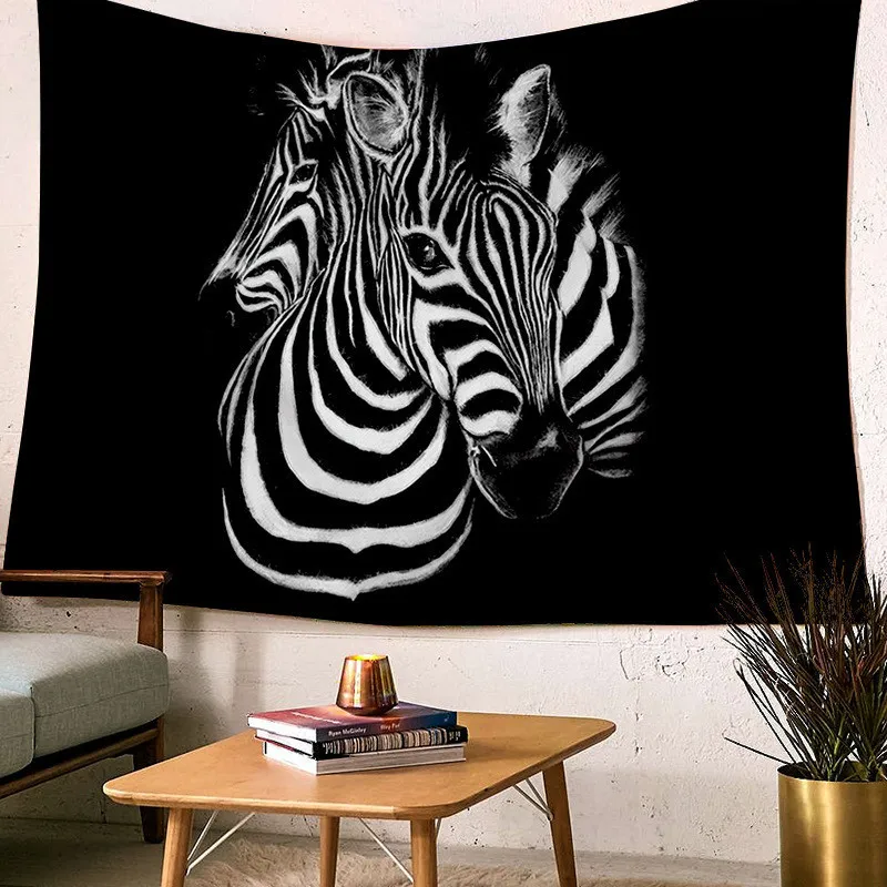 

230x180cm Animal Horse Printed Wall Hanging Large Zebra Tapestry Home Decor Bed Sheets Summer Beach Cover Swimwear Blanket Mat