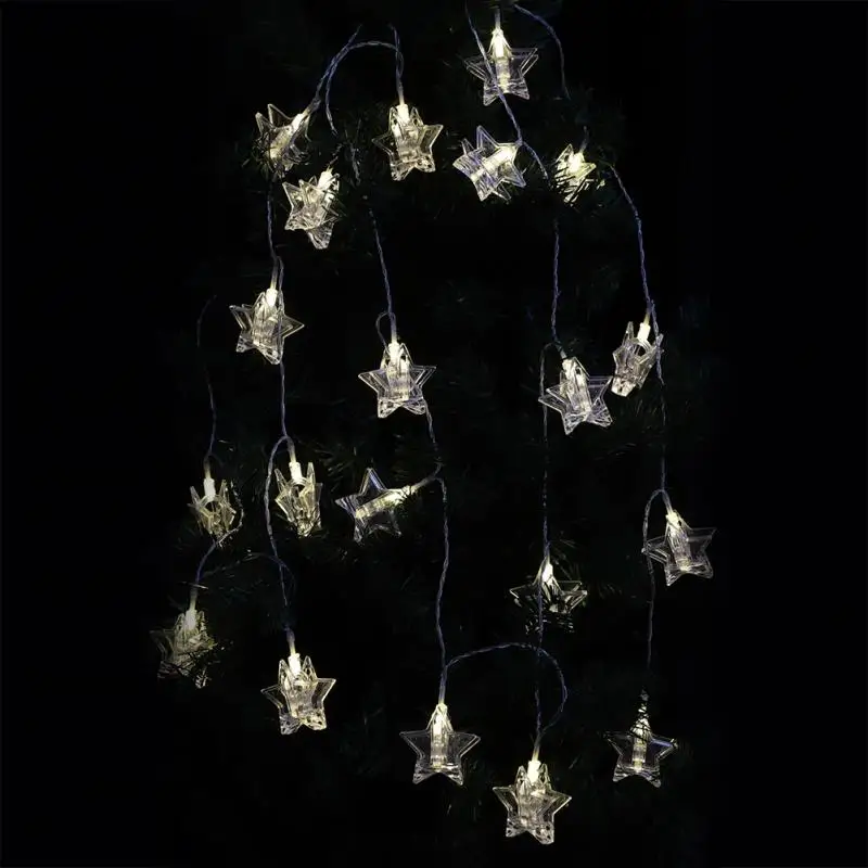 3M LED Star Shape String Lights Clip Battery Powered String Fairy Lights Wire Lamp Party