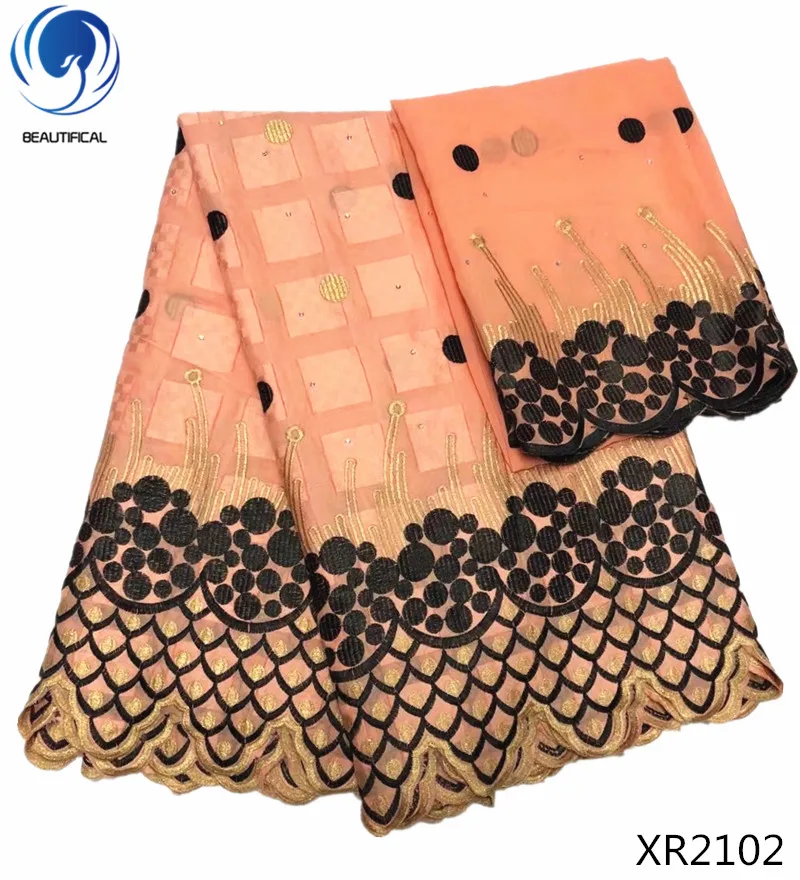 

BEAUTIFICAL african fabric swiss lace african lace dresses for women cheap chiffon fabrics with free shipping 5+2yards/lot XR21