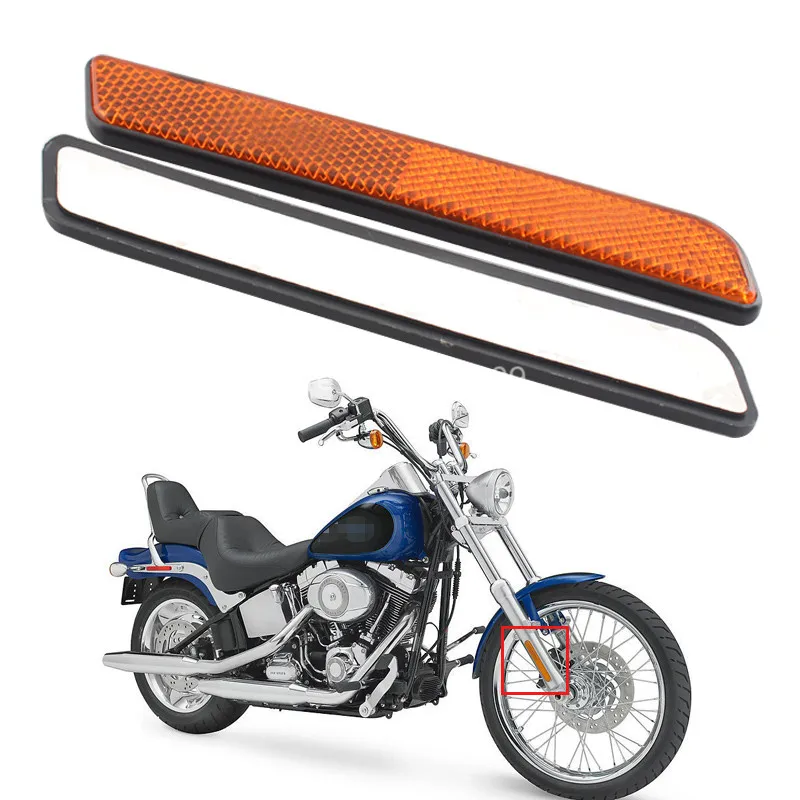 Pair Front Fork Leg Reflector Fits For Harley lower leg sliders Dyna