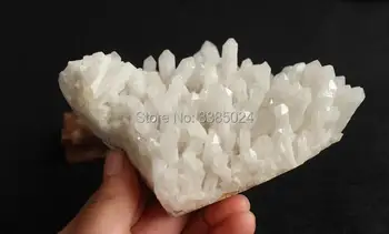 

12-15cm 1pcs Natural white silver mountain crystal cluster quartz Rock rough stone mineral specimens