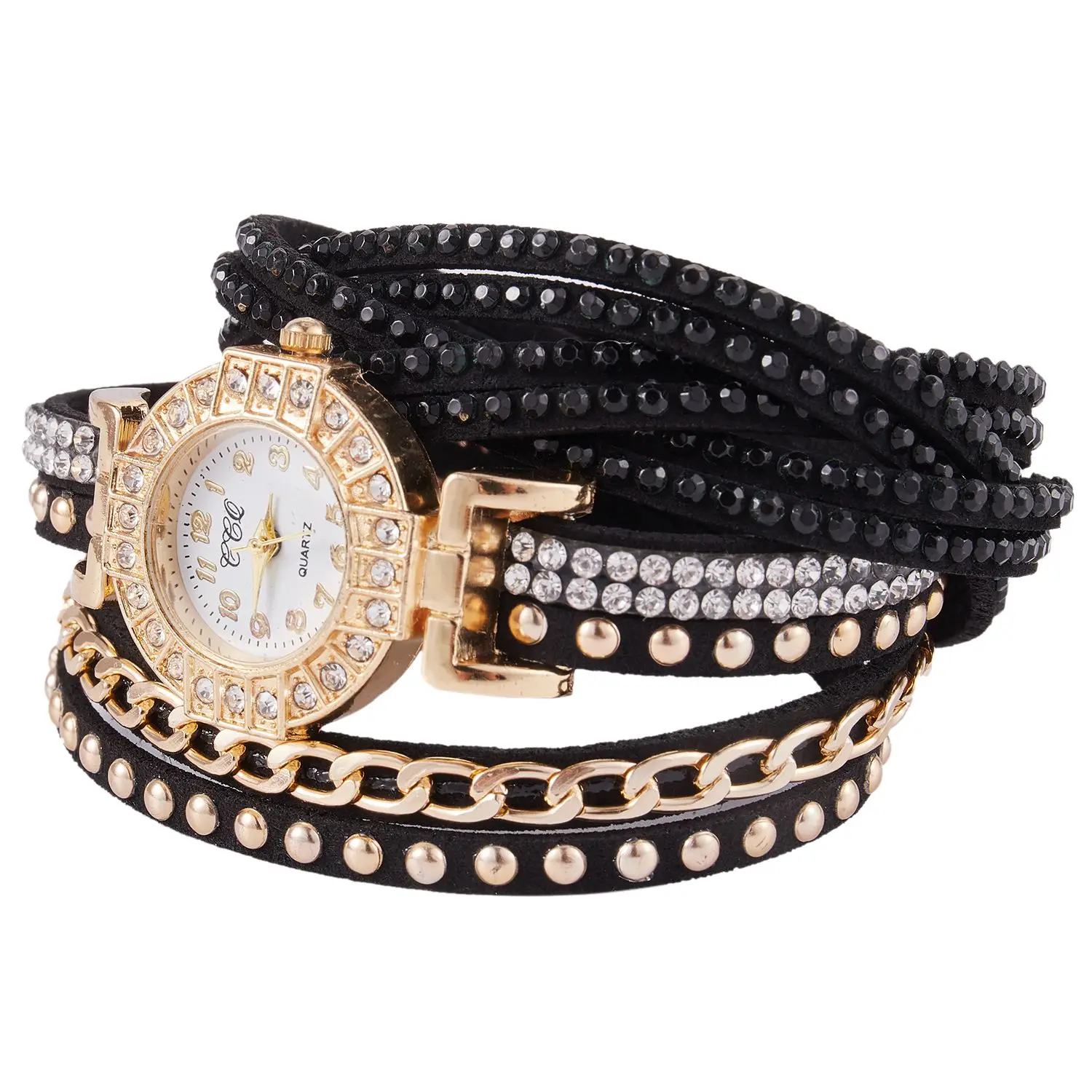 

CCQ Watch Women Brand Luxury Fashion Crystal Rhinestone Bracelet Women Dress Watches Ladies Quartz Wristwatches C84
