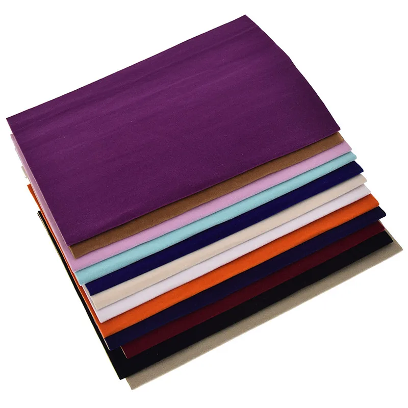 

A4 Self Adhesive Velvet Fabric Solid Color Flocking Fabric DIY Sewing Clothing Bags Shoes Accessories Drop Shipping