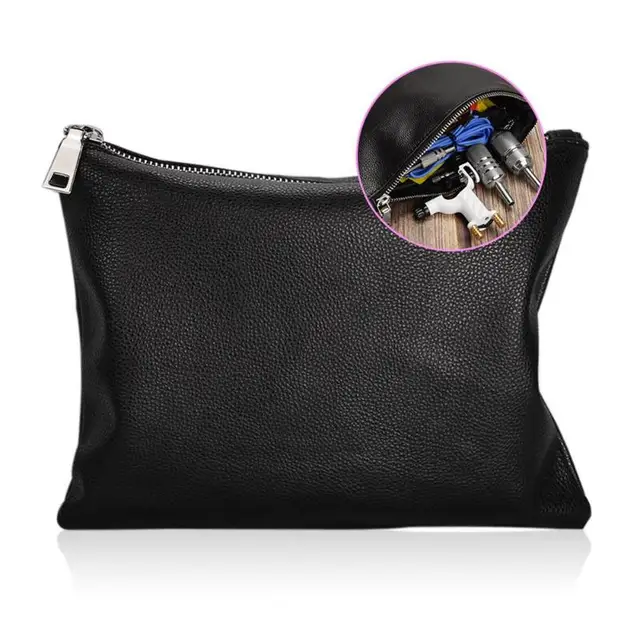 Best Price Black PU Leather Tattoo Earphone Accessories Storage Bag Zipper Clutch Bags Best Price Black PU Leather Tattoo Earphone Accessories Storage Bag Zipper Clutch Bags