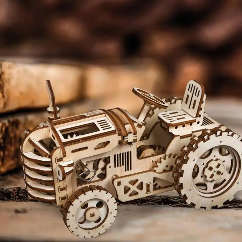 

3D Wooden Puzzle DIY Assembled Mechanical Locomotive Model Building Toys