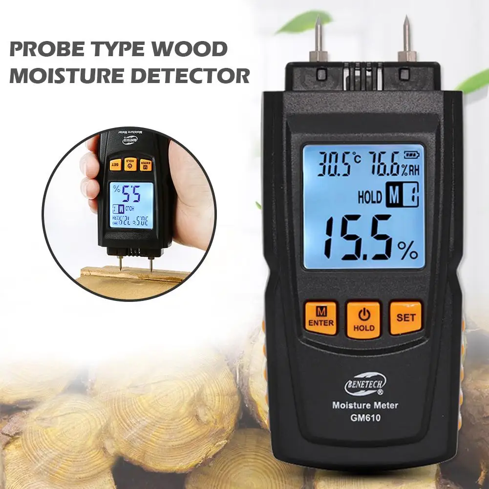 

Digital Moisture Meter High - Precision Probe Pin Type Wooden Moisture Detector Water Leak Tester Content Calibration Instrument