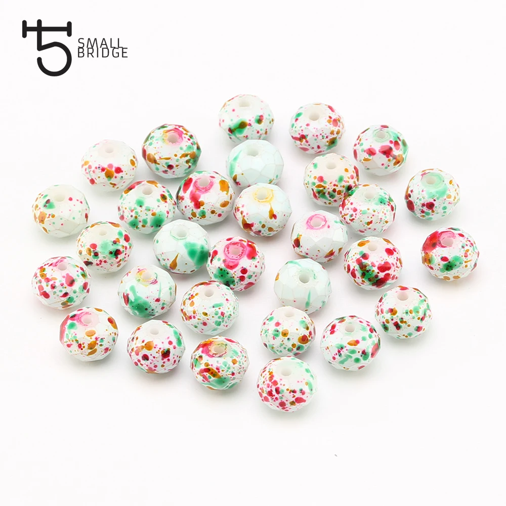 

8mm Faceted Rondelle Crystal Beads For Jewelry Making Women Diy Earring Accessories Round Spacer Ceramics Beads Wholesale V502