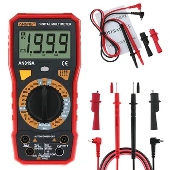 

Digital Multimeter AC/DC Voltage Ammeter Capacitance Resistance Triode Tester Current Meter + Crocodile Clips