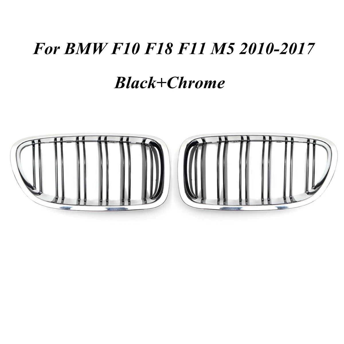 

Chrome Black Pair Front Kidney Grilles Car Racing Grills For BMW F10 F18 F11 M5 2010 2011 2012 2013 2014 2015 2016 2017