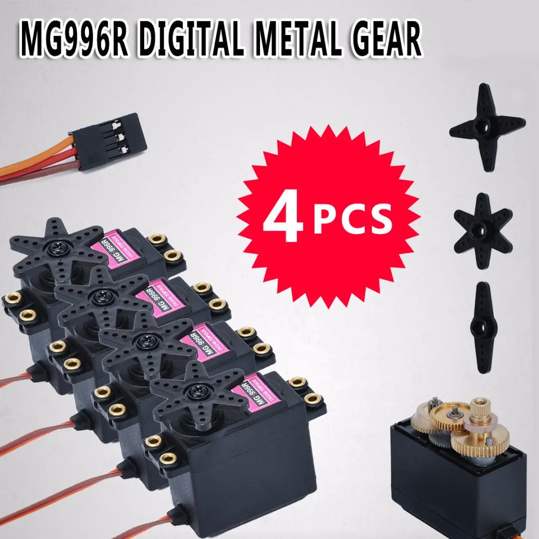 1/4 шт. MG996R цифрового металлического подшипника Шестерни вращающийся сервопривод