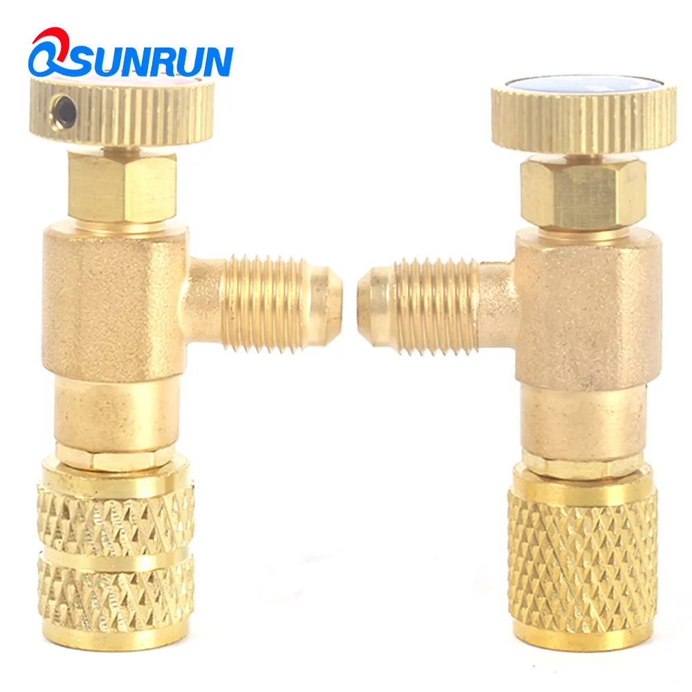 

QSUNRUN Air Compressor Safety Relief Pressure Valve 1/4'' - 5/16'' For Adding fluorine and liquid,R410A,R22 Switch Valve (2pcs)