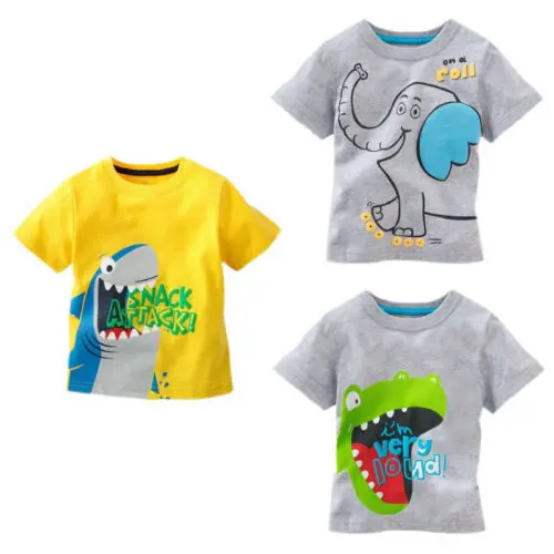 

New Lovely printting Baby Kids Boys Cartoon Tops T-shirts summer children's clothing Age 1-6Y
