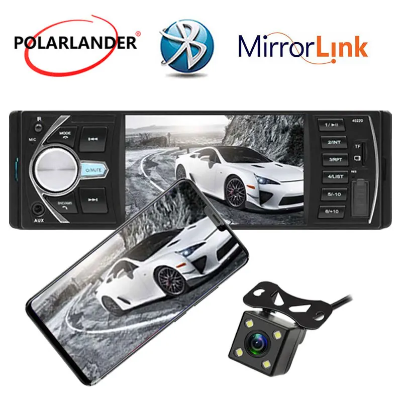 Enlace de espejo 41 ''FM 12V para teléfono Android Audio estéreo Bluetooth TF/USB/AUX en DVR/entrad