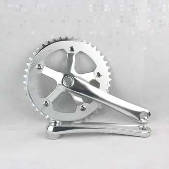 

Single speed CNC 44T*170mm 6061-T6 aluminum alloy chainring Crank chainwheel fixie crankset fixed gear folding bike crankset