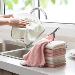 Коралловые бархатные Висячие Тряпичные супер абсорбирующие кухонная ткань для посуды чистящее полотенце High-эффективная посуда бытовой