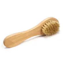 1 шт. мягкая удобная белая свиная грива для волос химчистка и влажная чистка лица Чистка стирка деревянная ручка инструмента Массажная щетка