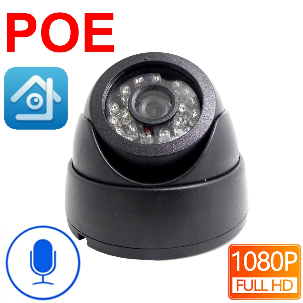 Poe Ip Camera 1080P Cctv Security Video Surveillance 2MP Infrared Home Surveillance Indoor Onvif Night Vision Audio Dome Camera