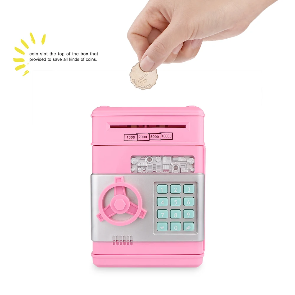 

Houkiper Piggy Bank Counter Coin Electronic Digital LCD Counting Coin Money Saving Box Jar Coins Storage Box For USD EURO Money