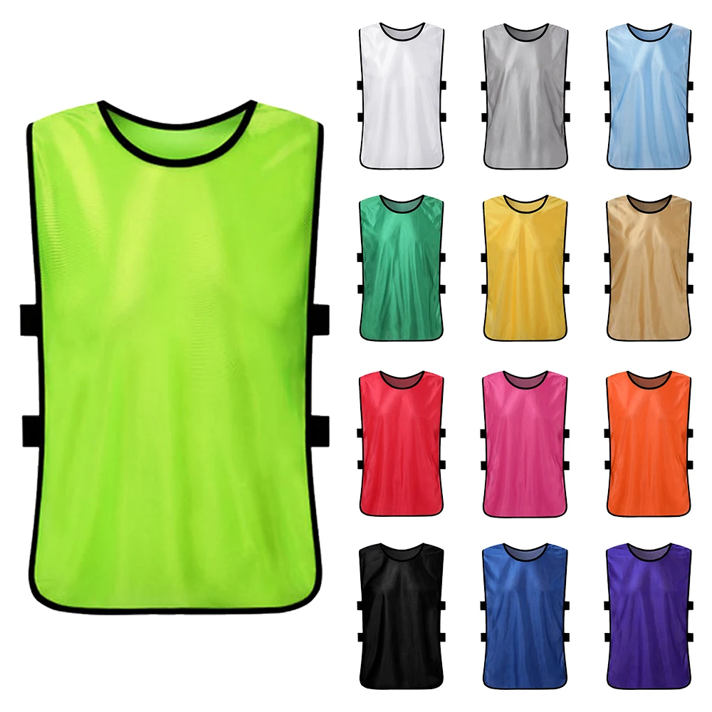 

12PCS Adults Soccer Football Jerseys Vest Pinnies Breathable Team Training Bibs Quick Drying Scrimmage Practice Sports Vest