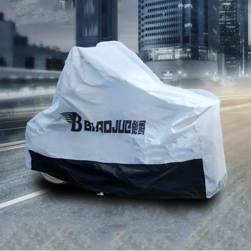 

Motorcycle Car Cover Thick Sunscreen Dustproof Clothing Sunshade Cloth 180T Polyester Coated Silver Cloth