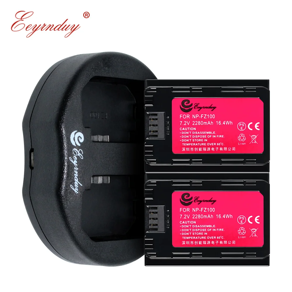 

2-Pack NP-FZ100 Li-ion Battery + USB Charger for SONY ILCE 9 A9 A7RM3 A7RIII A7R3 Digital Cameras