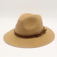 Летняя Солнцезащитная шляпа для женщин, соломенные солнечные шляпы с широкими полями, солнцезащитный козырек, шапка, сплошной соломенный пляж Джаз-шляпы шляпа сомбреро, Панама, Gorras