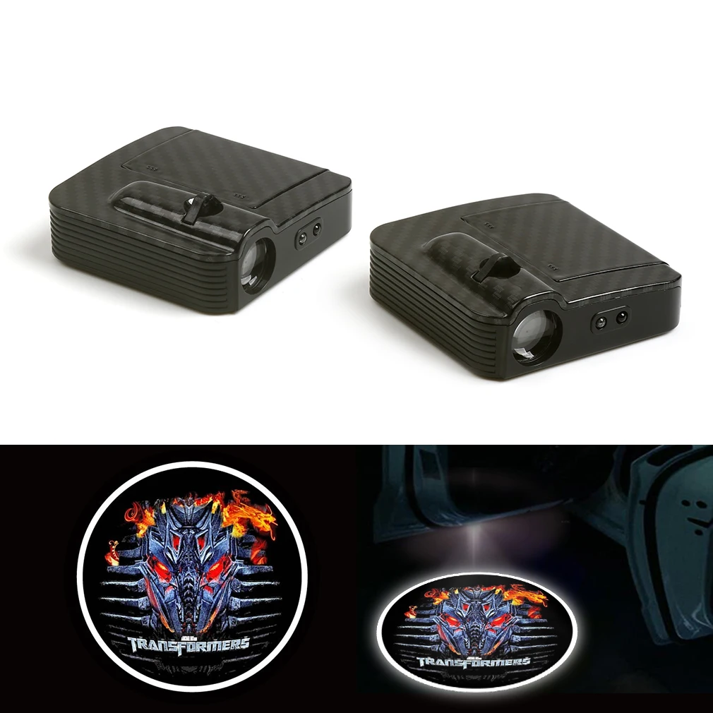 

New Wireless Fit For Transformers Courtesy Car Logo Door Ghost Shadow Laser Projector Light 12V Pair