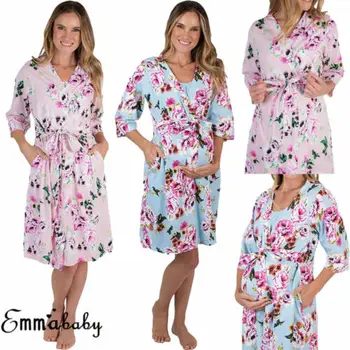 

Hot Sexy Women Ladies Cotton Floral Kimono Dress Gown Regnant Bath Robe Nightie Sleepwear Nightwear Pajamas