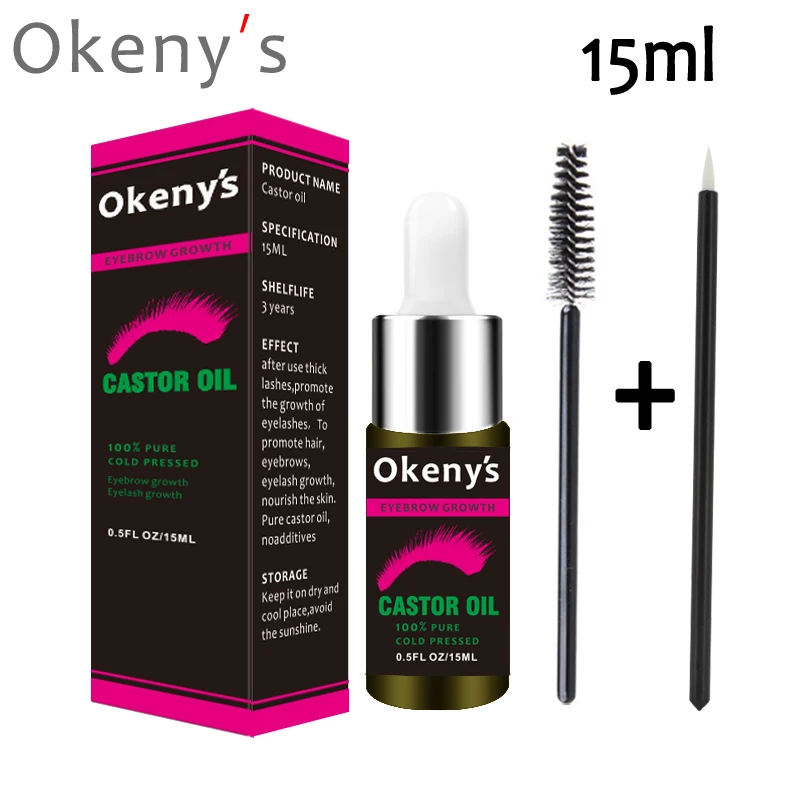 15ml Castor Oil Eyebrow Growth Serum Hair Growth Serum Eyelash Enhancer