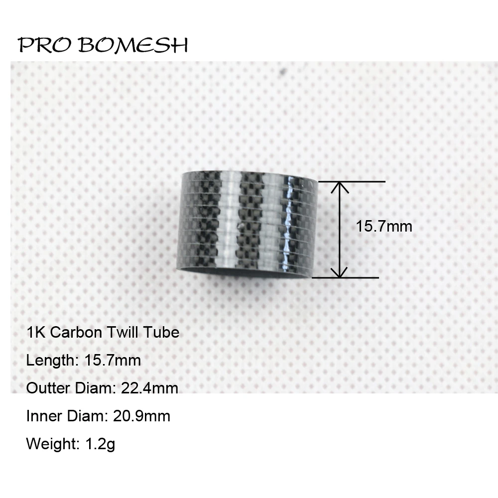 Pro Bomesh 10 шт./упак. 15,7 мм 22,5 мм 1 к и 3 к карбоновая саржевая трубка для катушки сиденья DIY Удочка компонент ремонт