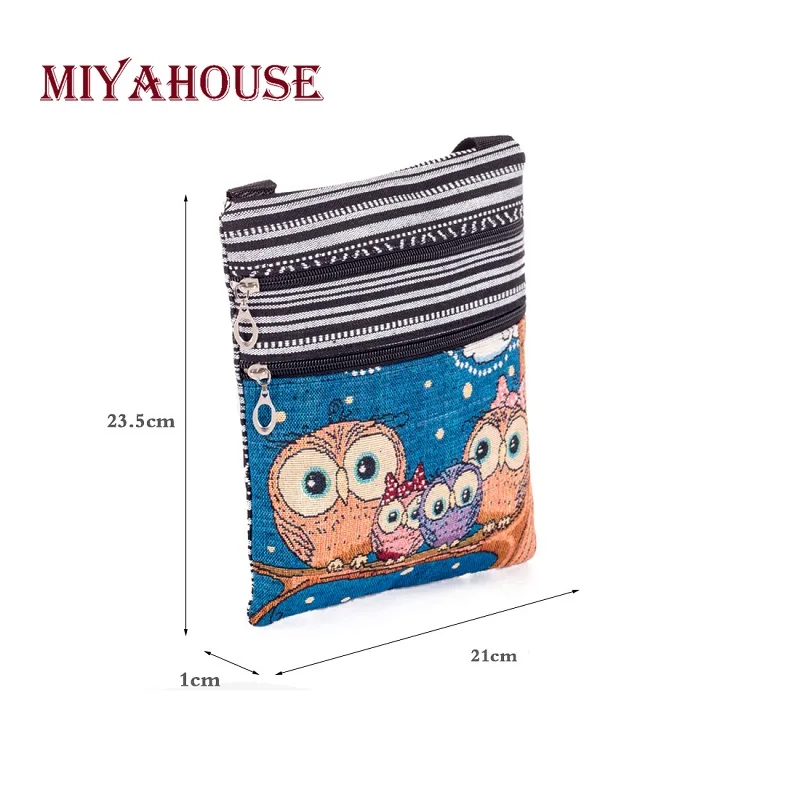 Мини Кроссбоди Miyahouse женское жаккардовое с вышивкой холщовая сумочка кросс боди