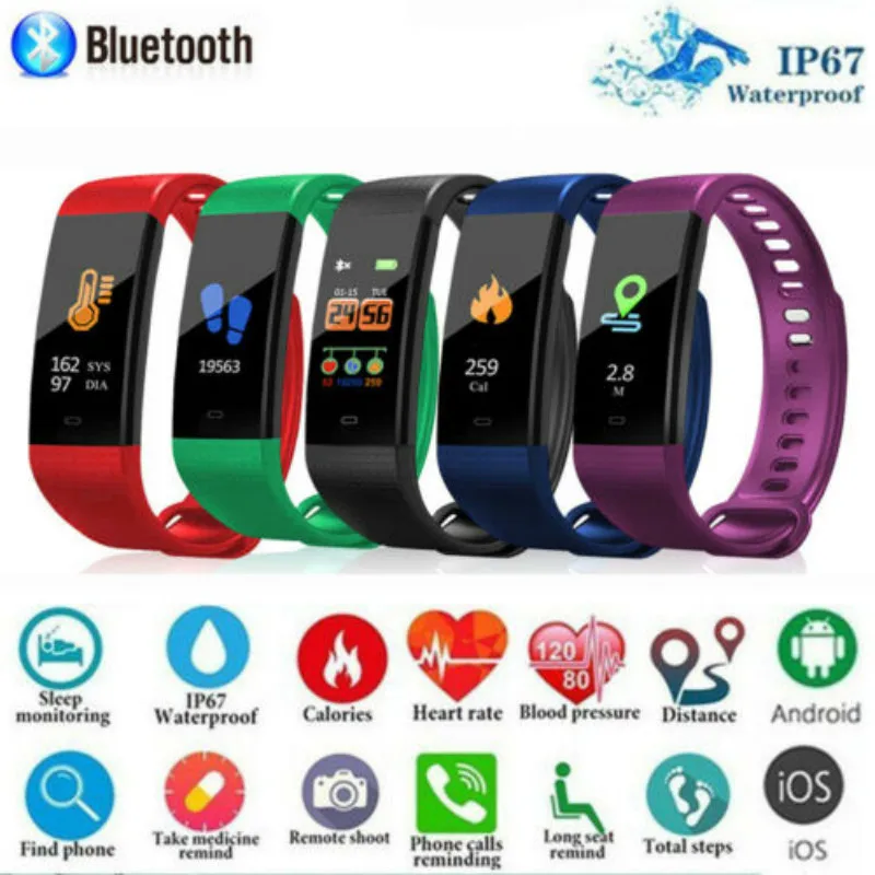 

SMART HEALTH SPORTS WRIST WATCH Wristbands BAND FITNESS ACTIVITY TRACKER FOR ANDROID IPHONE
