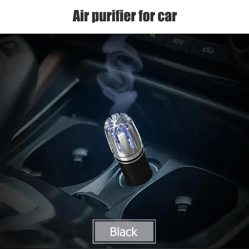 Автомобильный очиститель воздуха, ионизатор-воздухоочиститель, освежитель воздуха, очиститель запаха, подходит для автомобиля, спальни, черный/серый/золотой/серебристый