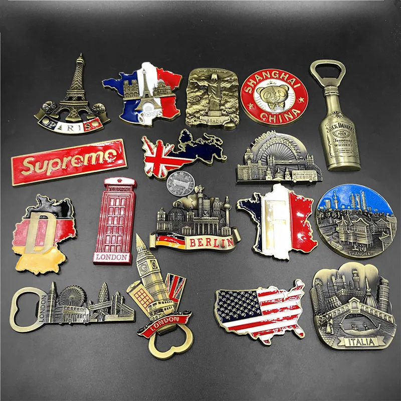 

Eiffel Tower London Phone Box Fridge Magnets Famous Landscape Refrigerator Sticker Gifts Home Decoration Wholesale Drop Shipping