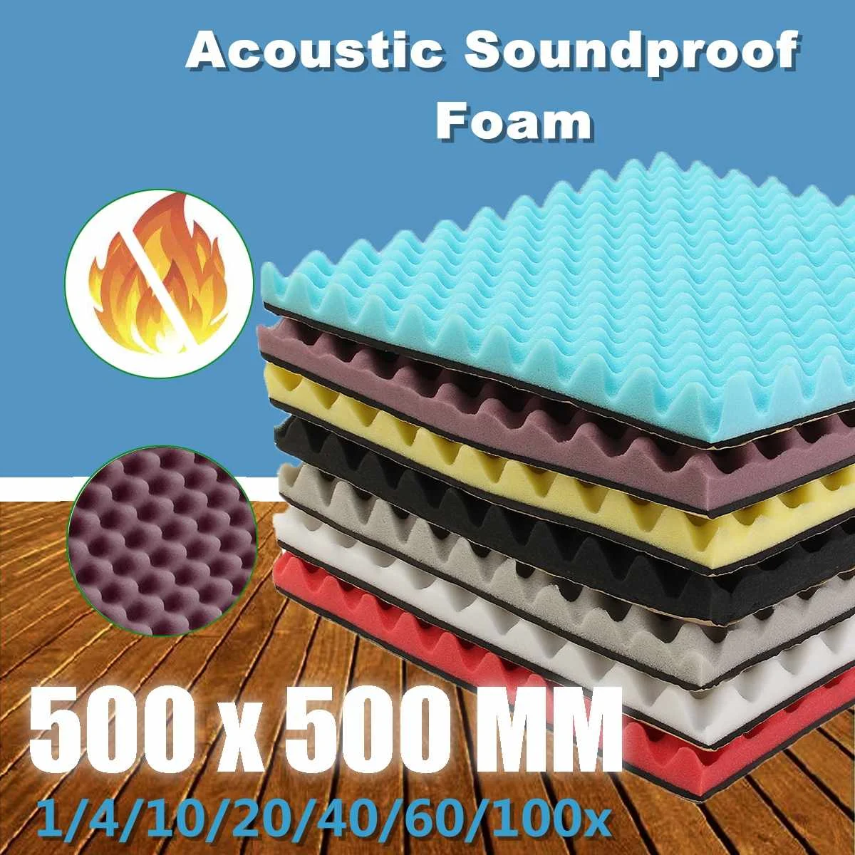 500x500x50 мм Звукоизоляционная пена акустическая Звукопоглощающая Пирамида студия губка барабана обработка комнаты клиновые плитки контроль шума