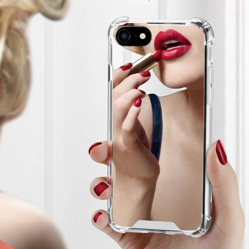 Ударопрочный зеркальный чехол для Iphone XS MAX XR X 7 8 6s 6 Plus с четырьмя углами |