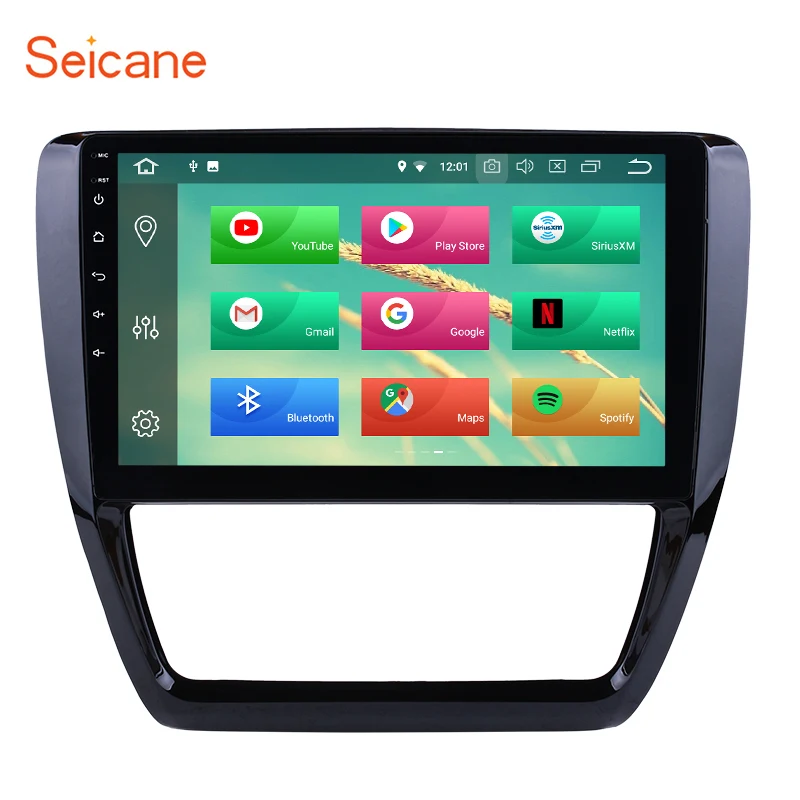 Seicane 10,1 "Android 8,0/8,1 Bluetooth DVD мультимедиа Сенсорный экран GPS автомобиля радио для 2012 2013 2014 2015 VW Volkswagen Sagitar