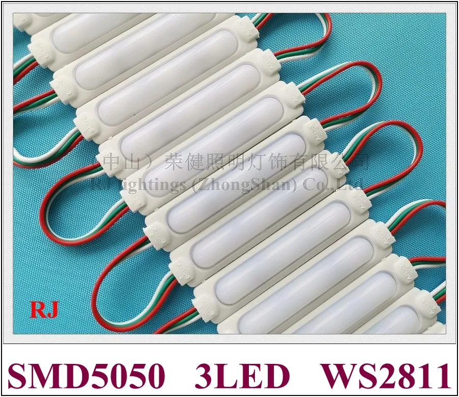 

ABS injection LED module light SMD 5050 LED module DC12V SMD5050 3 led 0.72W 60lm WS2811 86mm*18mm*7mm CE ROHS