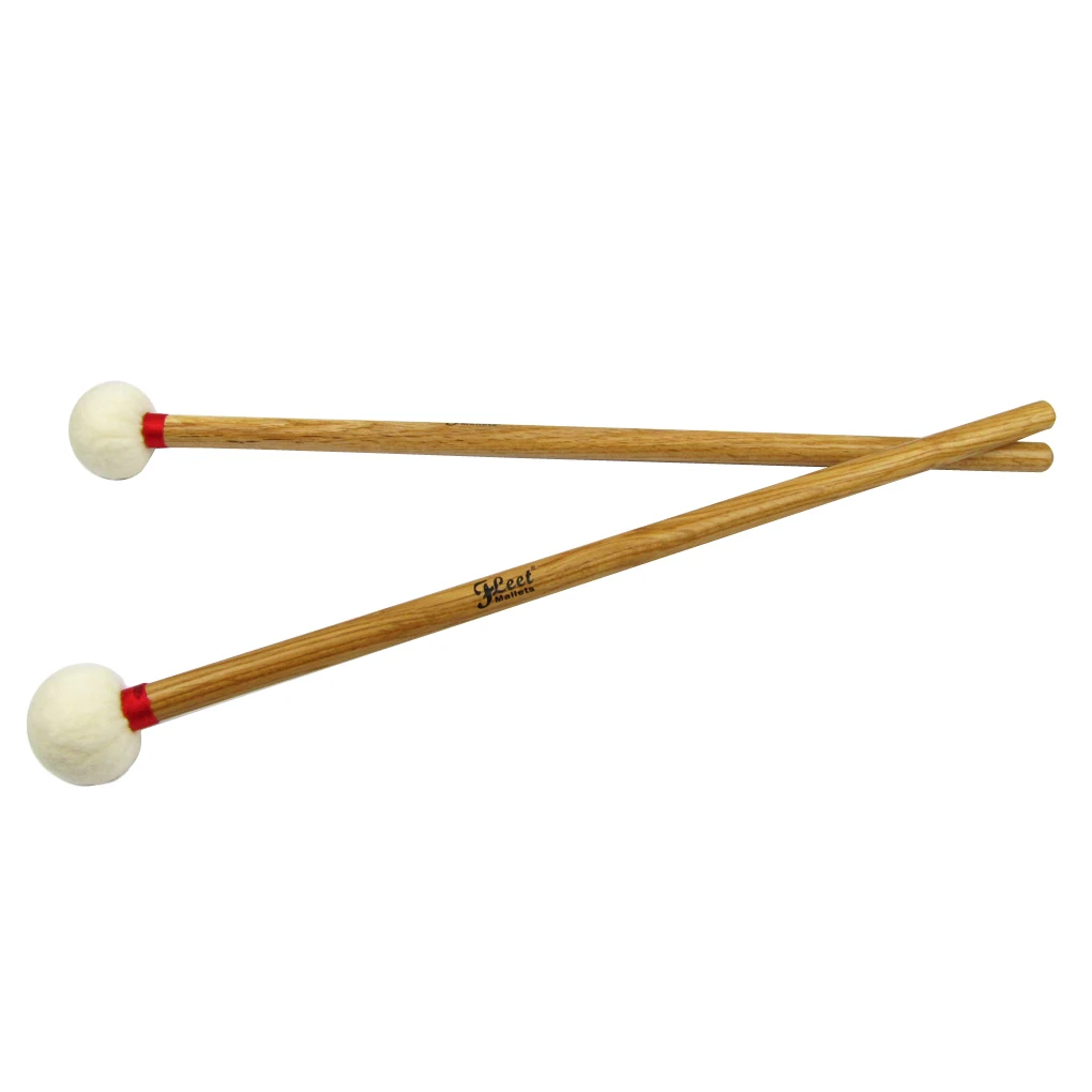 Percussion Mallets Metal Handle Drum Drumsticks Rubber Head Percussion Timpani Sticks Red 