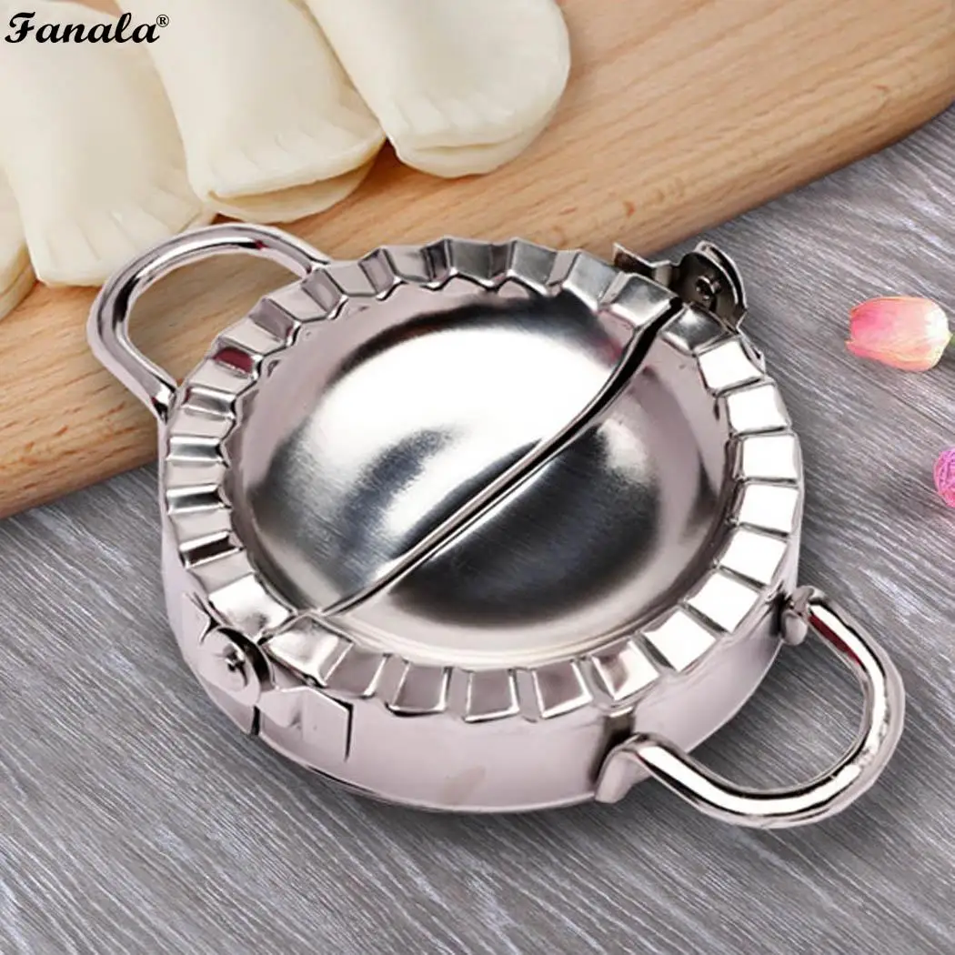 

Kitchen Dough Cutter Dumpling Wrapper Pie Mold Round Silver Ravioli Dumpling Mold Mould