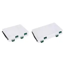 Двухсторонняя 5+ 5 отсеков рыболовная коробка высокопрочная видимая прозрачная пластиковая коробка для хранения рыболовных приманок рыболовные аксессуары