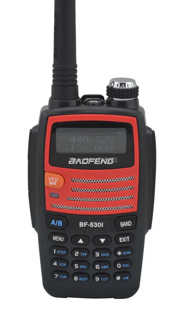 Цвет красный baofeng BF-530I 136-174 MHz и 400-520 MHz двухдиапазонный 5 W/1 W 128CH FM 65-108 MHz с бесплатными наушниками Портативное двухстороннее радио