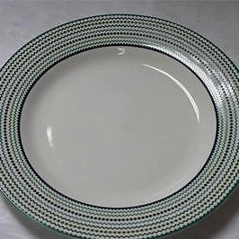 Cynthia Rowley Modern Lines Dots Dinner Plates - Green/Teal Set of 4 | Дом и сад