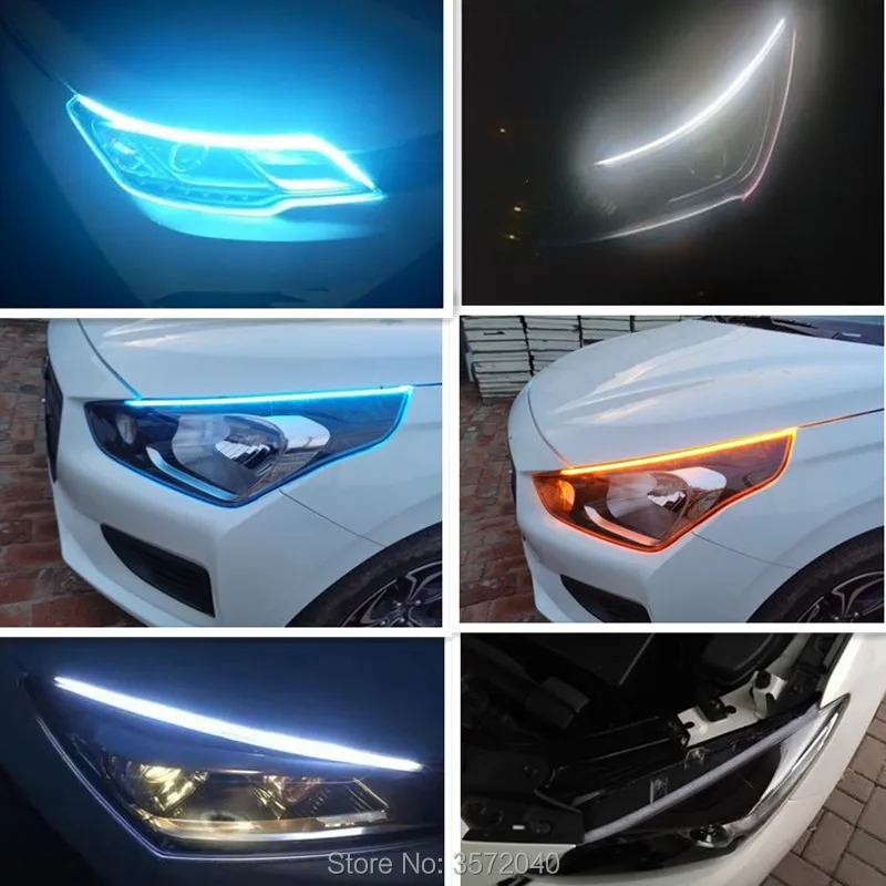 

Free Shipping 2pcs Ultra Thin flexible DC12V LED light Dynamic car lamp for fiat 500 punto bravo panda ducato stilo car Styling