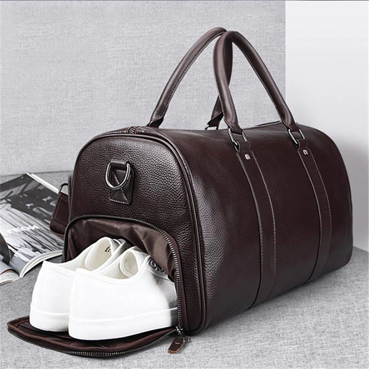 

Women Unisex Travel Bag Handbag Beach Shoulder Bag Crossbody Bag PU Large Capacity Luggage Fashion Couples Duffel Totes Package