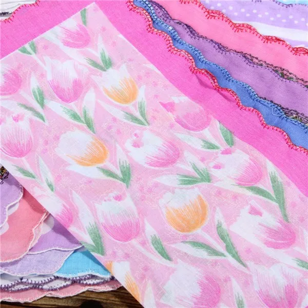  New 50x Flower Handkerchiefs Various Cotton Vintage Hankies Floral Lady Women Style Gift 28x28cm