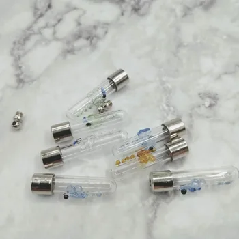 

100pcs/lot Dragonfly glass vial pendant seals screw cap perfume essential oil wish bottle rice art glass diy pendant accessory