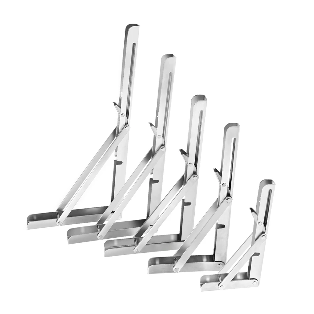 

1pcs 8/10/12/14/16 Inch Triangular Wall Mounted Folding Bracket Metal Release Catch Support Bench Table Folding Shelf Bracket