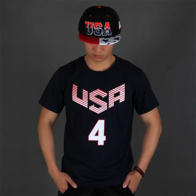 2016 EQUIPO DE ee.uu. marcas hombres Baloncesto ee.uu. equipo manga corta Camiseta algodón absorbente transpirable de manga corta T-shirt MY280 2016 EQUIPO DE ee.uu. marcas hombres Baloncesto ee.uu. equipo manga corta Camiseta algodón absorbente transpirable de manga corta T-shirt MY280