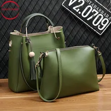 2Pcs/Sets Women Handbags PU Leather Shoulder Bags Female Large Capacity Casual Tote Bag Crossbody Bag 2Pcs/Sets Women Handbags PU Leather Shoulder Bags Female Large Capacity Casual Tote Bag Crossbody Bag